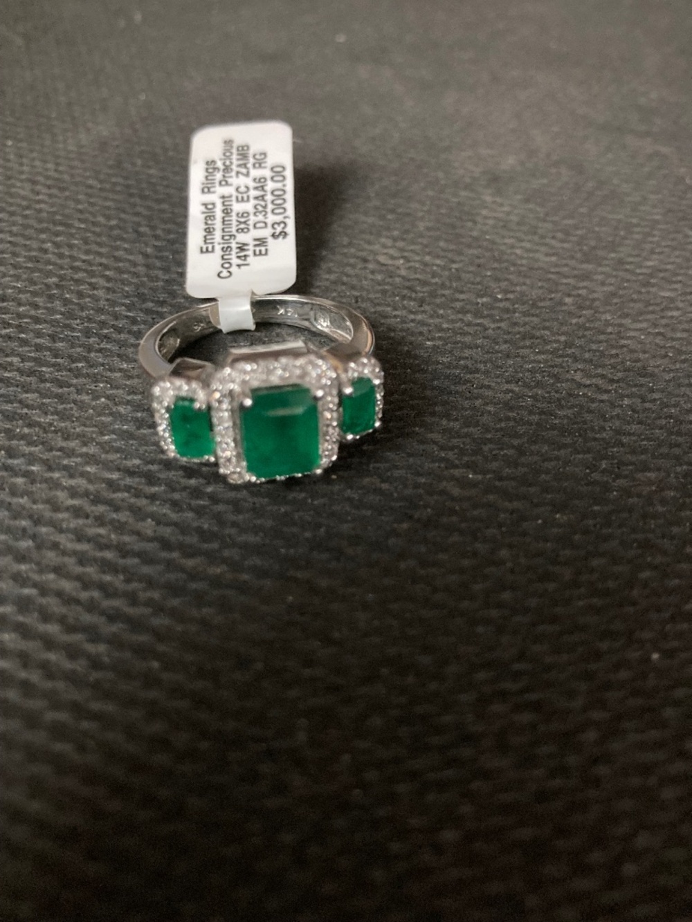 Emerald and Diamond Ring Size 6.5/7